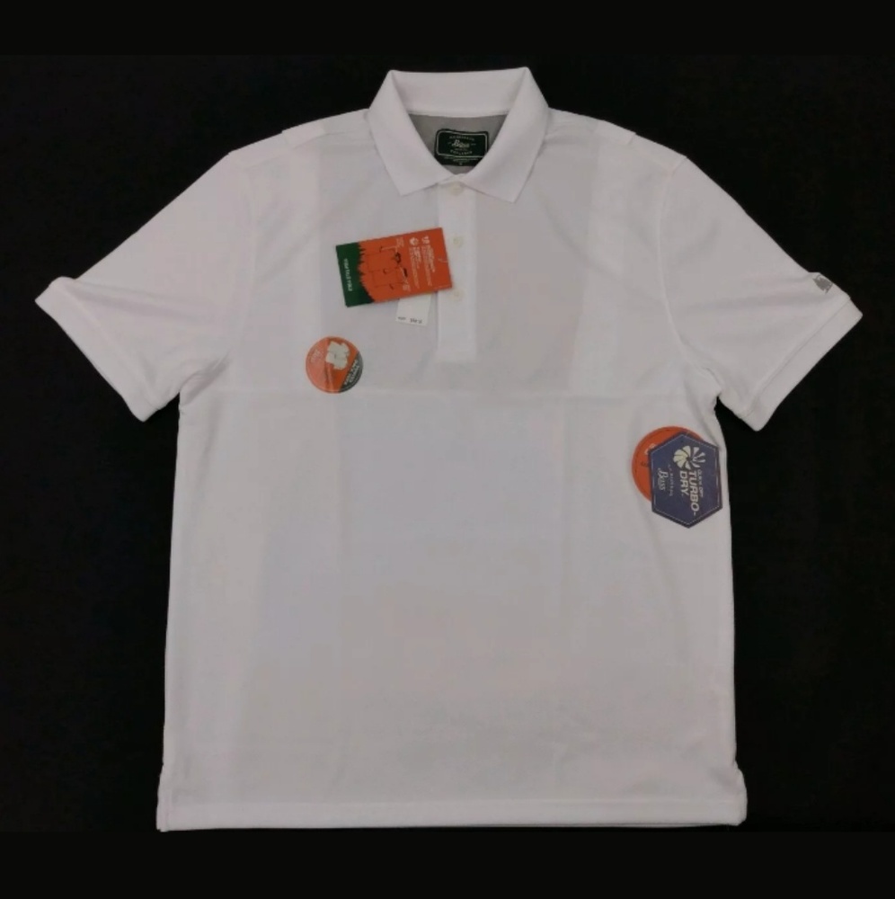 🔥🔥 NEW G.H. Bass Mens Medium Vented White Polo